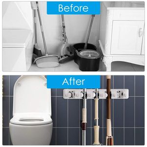 Supporto da Parete per Scopa a 5 Posizioni, Pratica Soluzione di Stoccaggio a Muro - Product Image 2