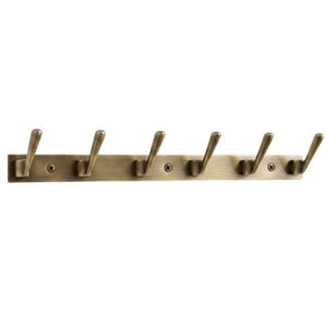 PROMIXO Rustproof Stainless Steel Wall Mounted Entryway Hook Heavy Duty <b>Coat</b> Hanger Organizer 6 Hooks Self Adhesive Hook Rack - Product Image 1