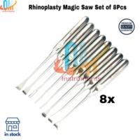 Nouvel ensemble de scies magiques 8 pièces certifié ISO en acier inoxydable allemand massif, kit de micro-scie nasale réutilisable et stérilisable pour ORL médical