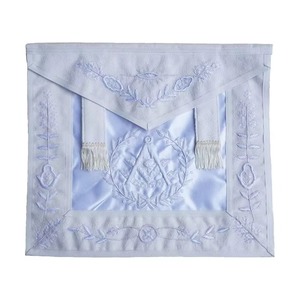 Delantal de caballería azul personalizado con solapas laterales y corona, de tela de terciopelo étnico, para uso en catedral MAP-0101 - Product Image 1