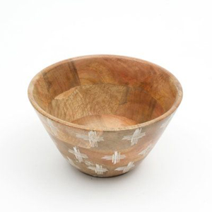 Bol de service artisanal en bois naturel, écologique, rond, en bois de manguier, durable, décoratif, vaisselle de cuisine, en promotion - Product Image 5