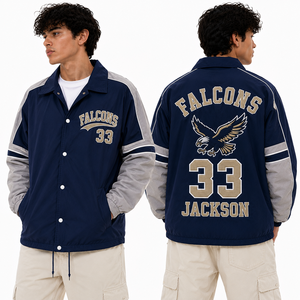 Custom Teamwear Coach <b>Jacket</b> Player Name Number Embroidery Waterproof <b>Lightweight</b> Outdoor Uniform Manufacturer Clothing Exporter - Product Image 6