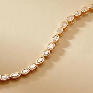 New Elegant Vintage Design Multi Shape Moissanite Diamond <b>Bracelet</b> Unisex Gold Plated at Reasonable Price For Export - Product Image 2