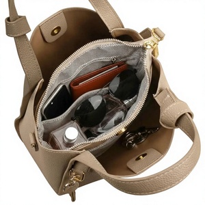 Bolso de Hombro Retro Royaa, Estilo Hobo, de Cuero Genuino, con Cierre, con Letras, Bandolera, Gran Capacidad, Casual, para Mujer - Product Image 3