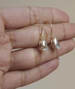 Pendientes de Diamantes en Forma de Pera de 2 Quilates, Oro de 14K, Diamantes Cultivados en Laboratorio, VS, Elegantes, Joyería Fina, Regalo para Mujer, para Fiestas - Product Image 2