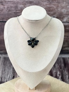 Handmade Blackjack Turquoise <b>Necklace</b> Sterling Silver Boho Southwestern <b>Statement</b> Jewelry Gift for Her - Product Image 1