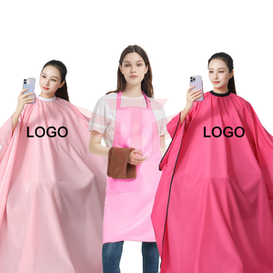 Custom Logo Eco-Friendly Nylon Polyester Waterproof <b>Hairdressing</b> <b>Cape</b> Salon Hair Cutting Apron with Sleeves Non-Stick - Product Image 2