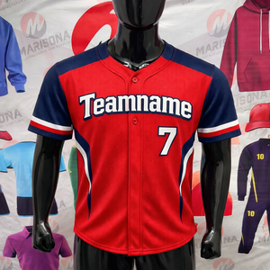 Uniforme d'équipe de baseball personnalisé à manches courtes pour les écoles et les ligues, séchage rapide, respirant, tissu 100% polyester sublimé, taille plus - Product Image 1