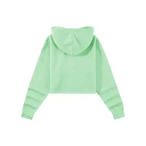 Sudadera OEM para mujer, oversize, de algodón grueso, con media cremallera, estilo crop top, para entrenamiento - Product Image 6