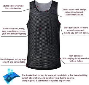 Camiseta de Baloncesto Reversible Personalizada, Doble Cara, Malla Transpirable, Secado Rápido, 100% Poliéster, Uniforme de Equipo, Venta al Por Mayor - Product Image 3