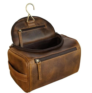 Neceser de Cuero Vintage con Cierre de Cremallera, Capacidad Media, para Viajes y Uso Diario - Product Image 3