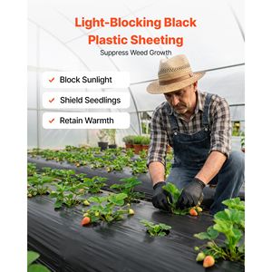 Bâche en polyéthylène noir ultra-résistante de 4 mil, rouleau de 10 pi x 100 pi, bâche de peintre et toile de protection pour jardin - Product Image 4