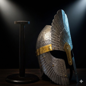 Casco Medieval Inspirado en el Rey Elendil, Casco de Caballero de Fantasía, Casco de Armadura de Acero para Cosplay y Reenactment - Product Image 1