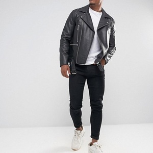 New Winter Genuine Leather <b>Jacket</b> for <b>Men</b>-Breathable <b>Sherpa</b> Lining-Fur Trim-Modern Streetwear-Cold Weather Ready - Product Image 5