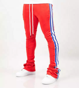 Pantalon évasé pour hommes avec rayures vertes et blanches, taille élastique avec cordon de serrage, vêtements de sport décontractés d'été - Product Image 6
