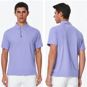 Polo de sport OEM pour l'entraînement en salle, grande taille, extensible en Spandex, avec logo personnalisé, pour le golf et le tennis, faible MOQ - Product Image 3