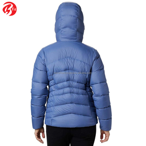 Plus Size Women Winter Waterproof Breathable Thick Solid Color Zipper Style <b>Puffer</b> <b>Jacket</b> with Hooded Collar - Product Image 2