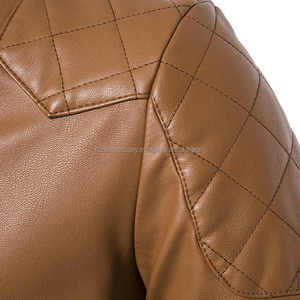 Veste de motard mode d'hiver pour hommes veste en cuir de vachette personnalisée en gros avec col montant veste de moto avec logo à l'avant - Product Image 4