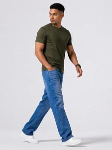 Jeans de Mezclilla Tie Dye, Corte Regular, Pierna Recta, Cintura Media, Lavado Medio, Algodón, Estilo Vintage, Tejido, Casual, Impermeable, Resistente al Viento - Product Image 6