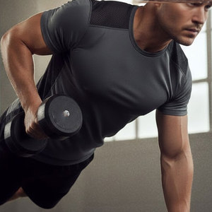 Camiseta ligera para hombre, transpirable, de manga corta, para entrenamiento físico, ejercicio y ropa deportiva diaria. - Product Image 3