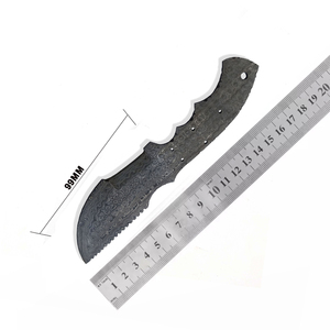 Lame de couteau Tracker en acier Damas faite à la main, pleine longueur, OEM, pointe tombante, 8 pouces, pour la fabrication de couteaux de chasse de poche d'extérieur - Product Image 6
