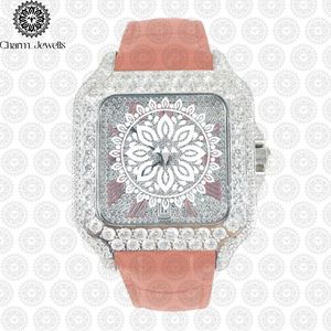 Montre de luxe Charm_Jewells en acier inoxydable, boîtier 40 mm, mouvement mécanique analogique, pour homme, style vintage, accents de diamants, 10 bars - Product Image 6