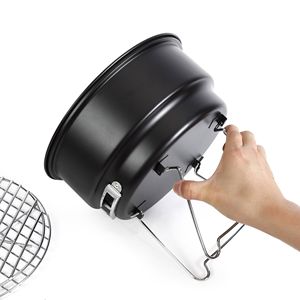 Portable Camping <b>Charcoal</b> Grill with Cooler <b>Bag</b> Foldable Stainless Steel and Iron Black Nylon - Product Image 4