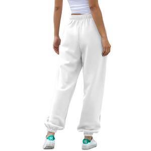 Ropa de calle de invierno informal de pierna recta para mujer, pantalones de chándal transpirables de Color sólido de alta calidad personalizados con parte delantera plana - Product Image 2