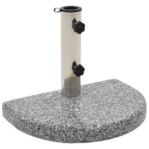 Base per Ombrellone Curva in Granito Grigio 22 Libbre, in Acciaio Inossidabile per Patio - Product Image 1