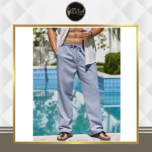 Fournisseur et exportateur de premier plan vendant des pantalons en lin pour hommes de qualité supérieure, légers, en tissu Oxford, à taille élastique, au meilleur prix du marché - Product Image 3