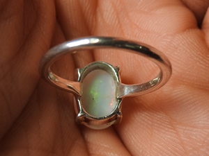 Solid Australian <b>Opal</b> <b>Ring</b>-Multi Fire 925 Sterling Silver-October Birthstone-Classic Style Prong Setting-Third Party - Product Image 6