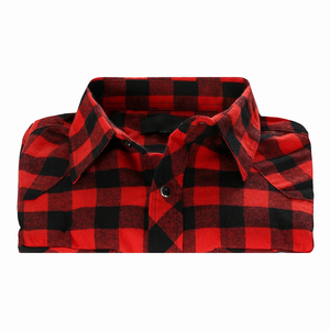 Plaid Flannel <b>Shirt</b> For Adult Slim Fit Cotton <b>Polyester</b> Thick Black Red Autumn Winter Button Down Vintage Men's Flannel <b>Shirt</b> - Product Image 4