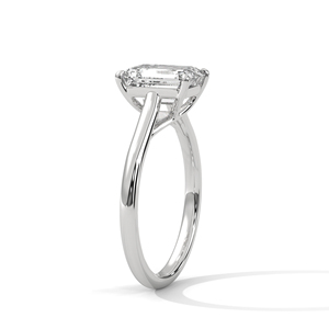 แหวนหมั้นเพชรทรงเอเมอรัลด์คัท เพชรเลี้ยงในห้องปฏิบัติการ ทองคำขาว 14K ระดับ EF VVS รับรองโดย IGI เครื่องประดับเจ้าสาวหรูหราแบบโซลิแทร์ ปรับแต่งได้ - Product Image 2
