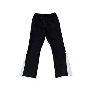 Pantalones Deportivos Negros para Hombre, Corte Recto, Cintura Elástica, con Rayas Laterales, Estilo Casual - Product Image 1