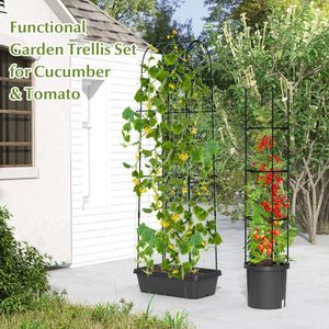 Paquete de 2 Macetas y Jardineras con Soporte para Cosecha de Pepinos y Tomates - Product Image 2