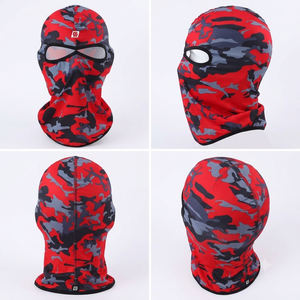 Red Camouflage <b>Full</b> Rhinestone <b>Balaclava</b> <b>Full</b> <b>Face</b> Cover Unisex Adult Outdoor Breathable Waterproof 100% Polyester Heat-Transfer - Product Image 4