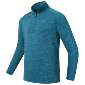 Sweat-shirt à col zippé pour homme, manches longues, coupe classique, demi-zip, personnalisable avec logo, pour usage extérieur, en coton mélangé basique, vente en gros - Product Image 4