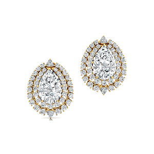 ต่างหูเพชรทรงลูกแพร์ 1.5 กะรัต รับรองโดย IGI เพชรเพาะเลี้ยงในห้องปฏิบัติการ ตัวเรือนทอง 14K ประดับเพชรรอบด้าน ดีไซน์หรูหรา หลายสี เครื่องประดับชั้นดี - Product Image 1