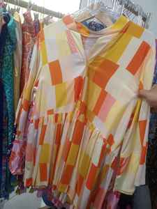 Blusa de Satén con Estampado de Estrellas Vintage, Corte Regular, Transpirable, con Botones, Mangas Abullonadas, para Mujer, Multicolor, para Fiesta - Product Image 3