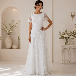 Luxury White Floral Embroidered Maxi Dress for Women Elegant Evening Party Wedding Guest Lace Mesh Formal Occasion Gown Premium - Product Image 4