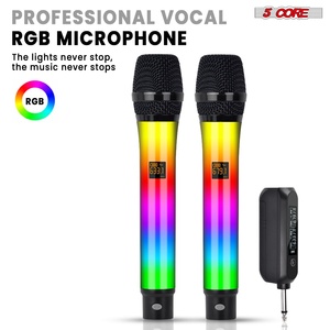 ไมโครโฟนไร้สาย 5 หัว สำหรับคาราโอเกะ พร้อมไฟ RGB แบบชาร์จได้ - Product Image 4