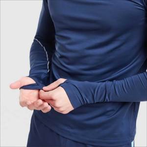 Camiseta Deportiva de Fútbol para Hombre, con Cierre de Cremallera de 1/4, Manga Larga, para Entrenamiento, Gimnasio, Secado Rápido, Verano - Product Image 4
