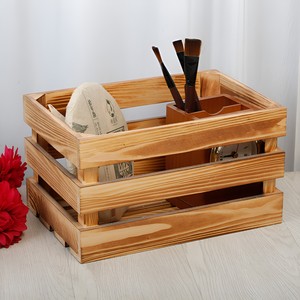 Vente en gros d'usine de paniers en bois de petite taille organisateur de stockage de cuisine caisse en bois gigogne avec poignées - Product Image 2