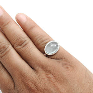 Anillo de piedra preciosa de aguamarina natural hecho a mano con plata de ley 925, anillo artesanal de estilo bohemio a precio de mayorista. - Product Image 5