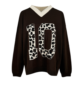 Suéter de Punto Gráfico Transpirable con Cuello Redondo y Tejido Acanalado - Prenda de Punto Ligera y Cómoda para Mujer en Invierno - Product Image 2