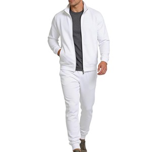 Conjunto Deportivo Gris para Hombre 2026, Manga Larga, Cierre de Cremallera, Color Sólido, Cuello Alto, Pantalones Deportivos, Otoño, ODM OEM - Product Image 4