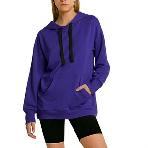 Sweat à capuche pour femme à manches longues avec poches, en polaire de qualité supérieure, léger, anti-rétrécissement, prix de gros - Product Image 1