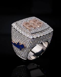 Custom <b>Iced</b> Championship <b>Ring</b> 925 Sterling Silver VVS Diamond Personalized Hip Hop Bling <b>Ring</b> Unisex Statement Jewelry Party - Product Image 3