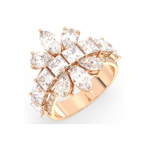 Anillo de diamantes cultivados en laboratorio con certificación IGI personalizado REYES en oro sólido de 14K con múltiples diamantes, anillos de compromiso para mujer, joyería. - Product Image 1
