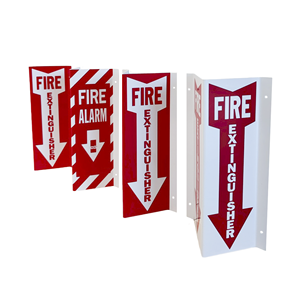Señal de Advertencia de Extintor de Incendios de PVC de 3 Lados para Montar en Esquina - Product Image 2